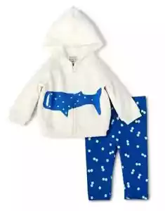 Baby Whale Print Hoodie & Bottom Set Christian Robinson x Target Cream/Blue 6-9M - Picture 1 of 5