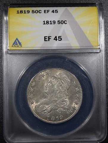 1819 Capped Bust Half Dollar "ANACS EF45" *Free Shipping After First Item* Cover