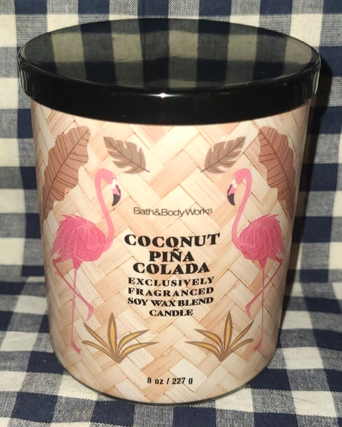 TOTALMENTE NUEVO Coconut Piña Colada 30-50 horas Vela Mecha Única Baño y Cuerpo Funciona Foto 1 de 1