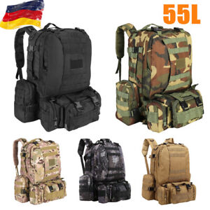 55L Wanderrucksack Armee Outdoor Camping Tasche Military Taktischer Rucksack DE