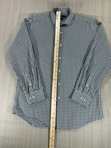 Bar III Slim Fit Stretch Long Sleeve Shirt Green White Plaid L, 16, 32/33 #3668 - Picture 1 of 15