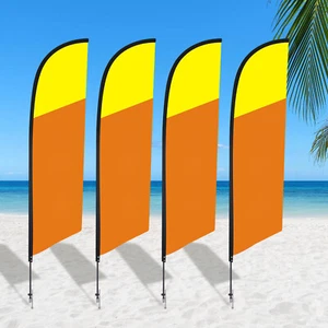 12 piedi palo piuma svolazzante swooper bandiera mount kit 4 confezioni set - Foto 1 di 21