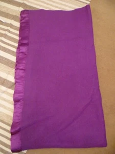 Vintage Witney All Wool Blanket Royal Purple Satin Edge 1960’s 98" x 88" 250x225 - Picture 1 of 2