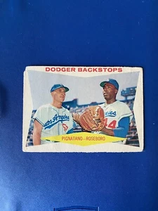 1960 TOPPS #292 DODGER BACKSTOPS PIGNATANO/ ROSEBORO (Crease) - Imagen 1 de 9