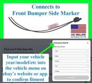 fit 21+ Durango Jeep Front Bumper Side Marker Lamp Connector Plug Pigtail Wiring - Picture 1 of 1