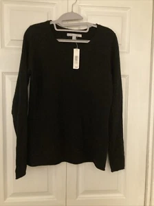 OLD NAVY 100% CASHMERE BLACK SWEATER PULLOVER NEW W/ TAGS WOMEN'S L/S Size L - Picture 1 of 12