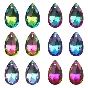 Crystal Teardrop Pendants - 13x22mm Glass Drop Beads Jewelry Making Charms 20Pcs - Picture 1 of 38