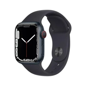 Apple Watch Series 7 45MM (GPS + LTE) Midnight Aluminum Case Midnight Sport Band - Picture 1 of 3