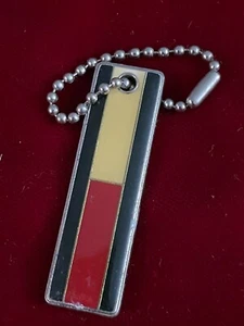 Black Yellow Red Epoxy Enamel 2" Bar On Chain Zipper Pull Hang Key Holder - Picture 1 of 2