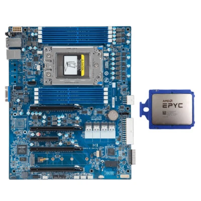 Gigabyte MZ01-CE1 ATX SERVER Mainboard AMD EPYC 7551 32 CORES 64 threads - Image 1 of 4
