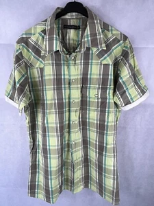 Teddy Smith green & brown short sleeved men’s shirt - Picture 1 of 6