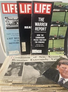 JFK & Robert Kennedy Assassination Newspaper Lot Syracuse Life Magazines Too! - Picture 1 of 13
