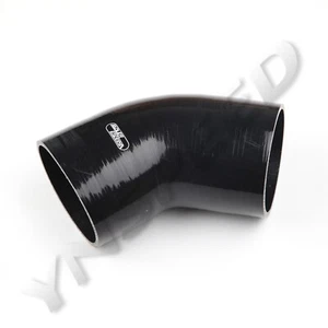 4Ply 3.5" ID 45 Degree Silicone Elbow Pipe Turbo Intercooler Hose Coupler Black - Picture 1 of 8
