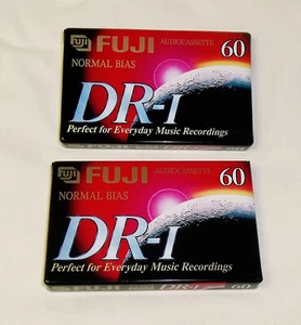 2 Fuji DR-1 Audio Cassettes 60 min (DR-1SLB60SU) Normal Bias TYPE I (new sealed) - Picture 1 of 3