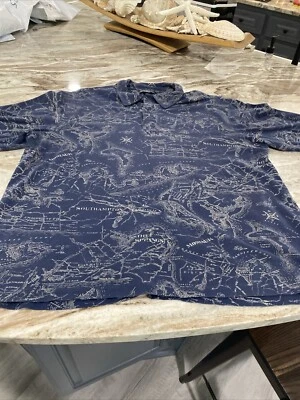 Polo Ralph Lauren Para Hombres XLT South Hampton Estampado Completo Mapa Atlas Montauk Foto 1 de 4