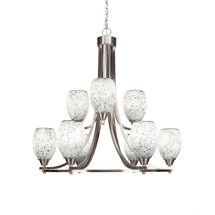 Люстра Toltec Paramount 9 легкая 29,75 дюйма, никелевый/черный сплав - 3409-BN-4165 - Изображение 1 из 1