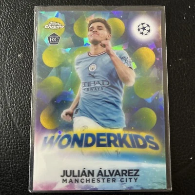 2022-23 Topps Chrome Wonderkids Refractor Yellow #/99 Julian Alvarez #W-9 Rookie - Image 1 of 2
