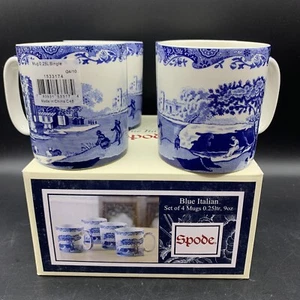 New In Box Portmeirion Spode Mugs-Blue Italian-Set of 4 (1380488) - Picture 1 of 10