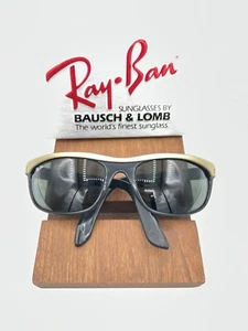 Vintage Ray Ban B&L BLACK and Gold Balorama wrap Around Sunglasses US - Picture 1 of 19