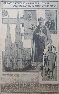 1910 Newspaper Front Page - St. Patrick's Cathedral, Aviator Jorge Chavez Crash - Picture 1 of 3