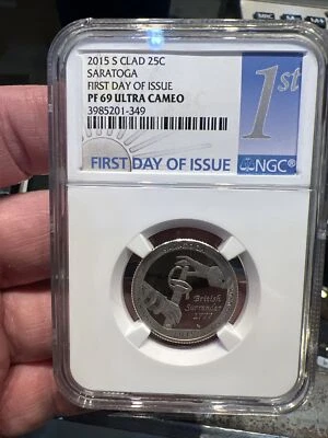 2015 S Washington Quarter Proof (Saratoga) - NGC PF69 (First Day Of Issue) - Image 1 of 4