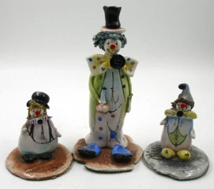 FABULOSO JUEGO DE 3 FIGURAS PAYASO LINO ZAMPIVA FIGURAS ITALIA CERÁMICA ITALIANA - Imagen 1 de 15