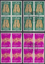 Europa CEPT - 1972 Spain - Compl set of 2 blocks of 4 - MNH and CTO VF
