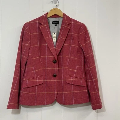 Blazer Talbots Para Mujer 12P Rosa Mezcla de Lana a Cuadros Carrera 2Btn Chaqueta Forrada Nuevo con Etiquetas Foto 1 de 4