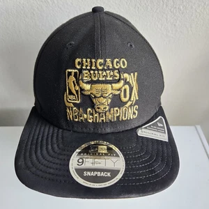 Chicago Bulls New Era 9FIFTY Gorra Snapback 6 ANILLOS NBA Campeones Negro Dorado Daño - Imagen 1 de 10