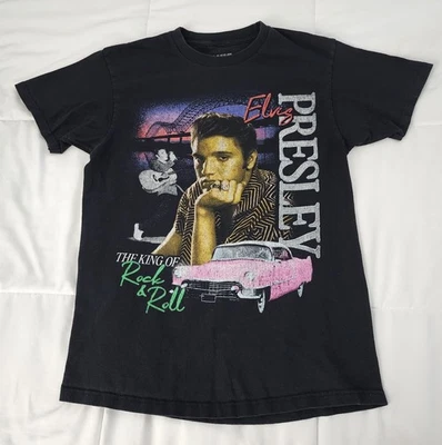 Elvis Presley - El Rey del Rock & Roll, Camiseta Negra, Talla M, Cadillac Rosa Foto 1 de 3