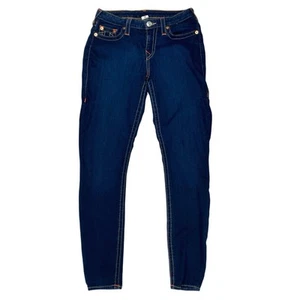 True Religion Curvy Skinny Old Ankle Jeans Sz 29 Dark Wash Stretch Casual Denim - Picture 1 of 15