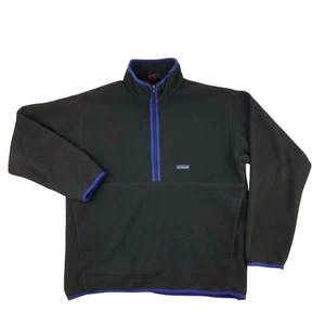 Patagonia Synchilla VTG 90s Mens XL Black 1/2 Zip Pullover Fleece Sweater - Picture 1 of 7