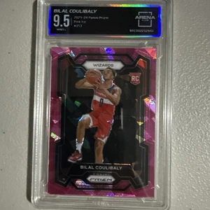 2023-24 Panini Prizm Pink Cracked Ice #153 Bilal Coulibaly RC Rookie Arena 9.5 - Picture 1 of 3