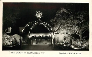 1955 The Lights of Leamington Jephson Gardens, Inglaterra postal vintage RPPC - Imagen 1 de 2