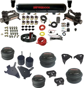 Complete FASTBAG 3/8" Air Suspension Kit Bags Black Fits Chevy S10 2wd 1982-2004 - Picture 1 of 24