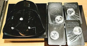 2011 Star Wars $1 Plated Coins w/ Princess Leia R2-D2 Luke Skywalker Darth Vader - Picture 1 of 9