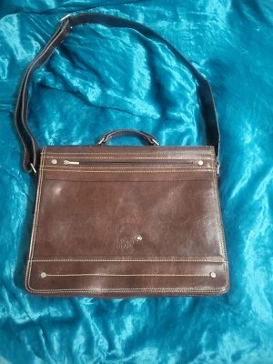 Hombre Cuero Maletín Bolso de Hombro Foto 1 de 4