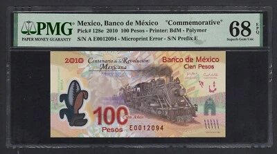 Mexico 100 Pesos 2010 P128e "Commemorative" Uncirculated Grade 68 - Image 1 of 2