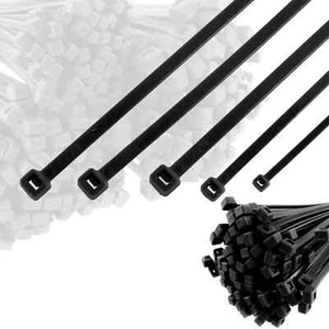 Paquete de 200 bridas de cable Transpal negras envolturas de cremallera de alta resistencia 250 x 4,6 mm - Imagen 1 de 2