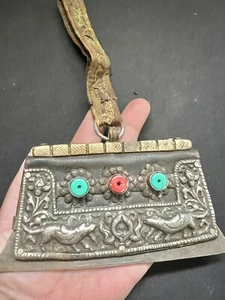 Antique Tibetan flint Match Stricker purse Mechak Himalayan Chukmuk Mechag Pouch - Picture 1 of 15