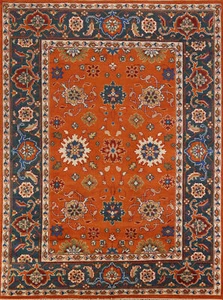 Handmade Oushak Indian Living Room Area Rug Wool Carpet 9' 11" x 7' 11" - Picture 1 of 18