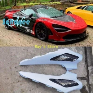 2PCS FRP Half Carbon Fiber Front Fender Bumper Side Plate Cover For McLaren 720S - Picture 1 of 12