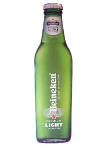 Letrero de lata de botella de cerveza ligera Heineken 25x7 hombre cueva publicidad metal 2006 Holanda - Imagen 1 de 6