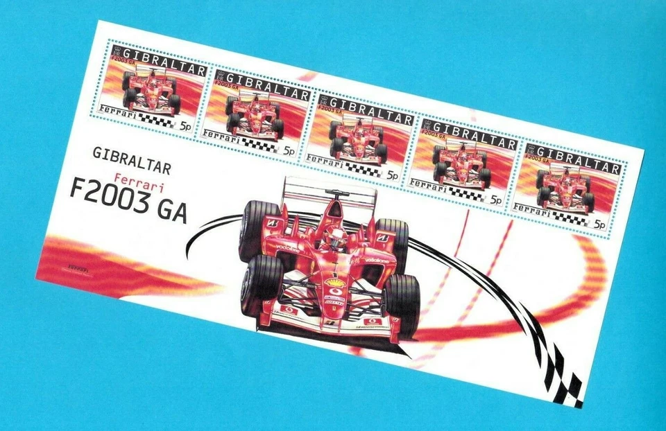 Gibraltar - "CARS ~ FORMULA 1 ~ FERRARI" MNH Stamp Sheetlet 2004 ! - Image 1 of 2