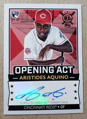 2020 Topps Big League Opening Act Aristides Aquino Auto RC Reds Autograph - Image 1 of 2