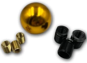 Universal Gold Aluminum MT/AT Shift Knob Gear Stick for JDM with 6 Inserts - Picture 1 of 5