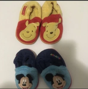 lot of (2) kids baby bedroom Multi Colored slip-on Bedroom shoes size 5* - Picture 1 of 4