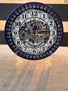 Wanduhr Jerusalem Keramik Made in Palestine Größe 22*22cm Handarbeit Steingut - Bild 1 von 8