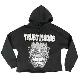 New Focus Trust Issues Cropped Hoodie (Black) Size XL Brand New! - Picture 1 of 2