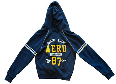 Sudadera con capucha azul Aeropostale de colección para adolescentes talla X-grande 3 botones logotipo grande Aero 87 Foto 1 de 4